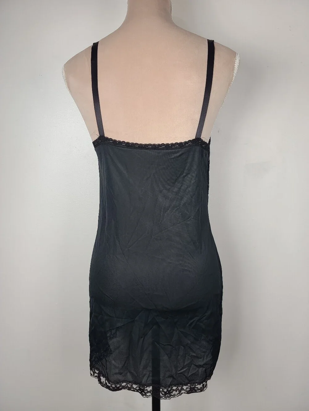 Vintage 60's Sliperfection Black Nylon Lace Trim Half Slip Retro Lingerie 34 - Picture 4 of 13